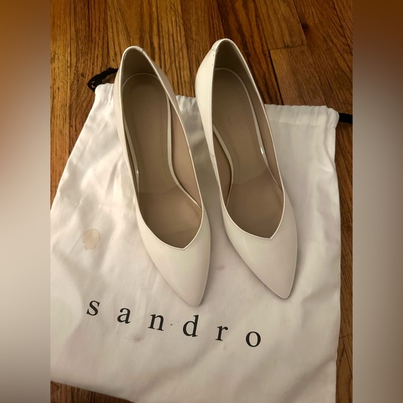 Sandro White Leather Heels - Picture 1 of 7